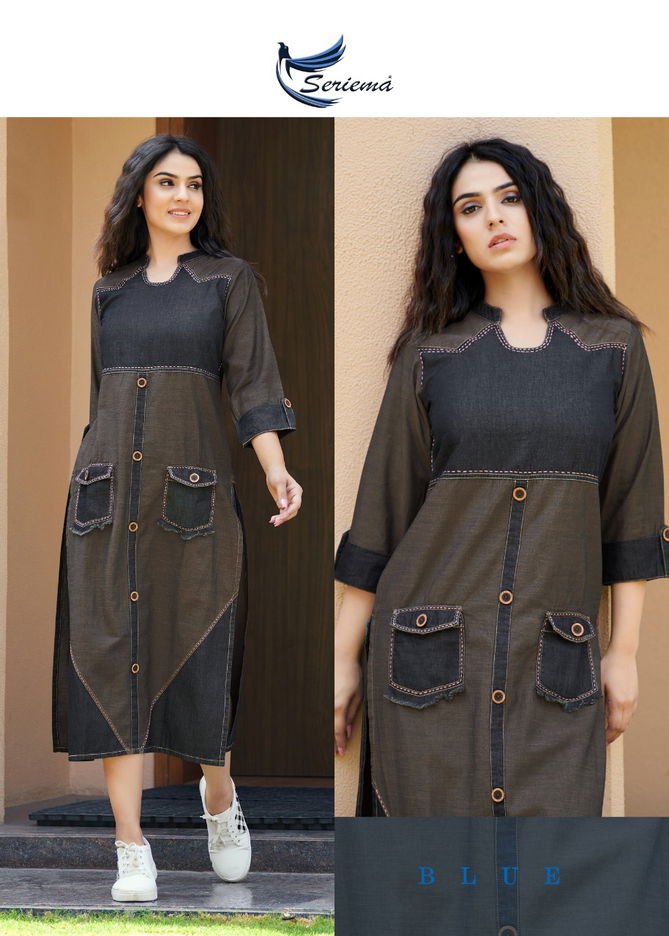 Seriema Kumb Capture 3 Stylish Fancy Wear Denim Wholesale Kurtis
